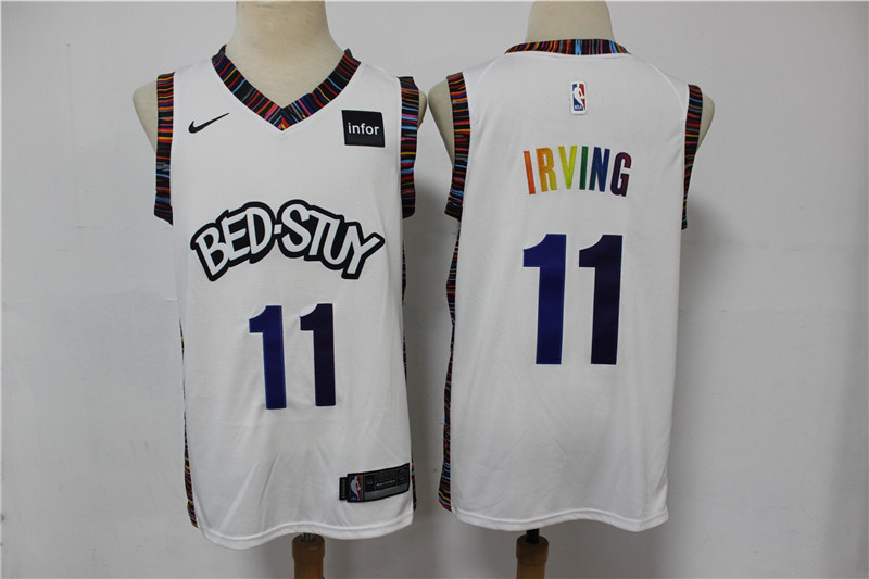 Men Brooklyn Nets 11 Irving white Home Stitched NBA Jersey